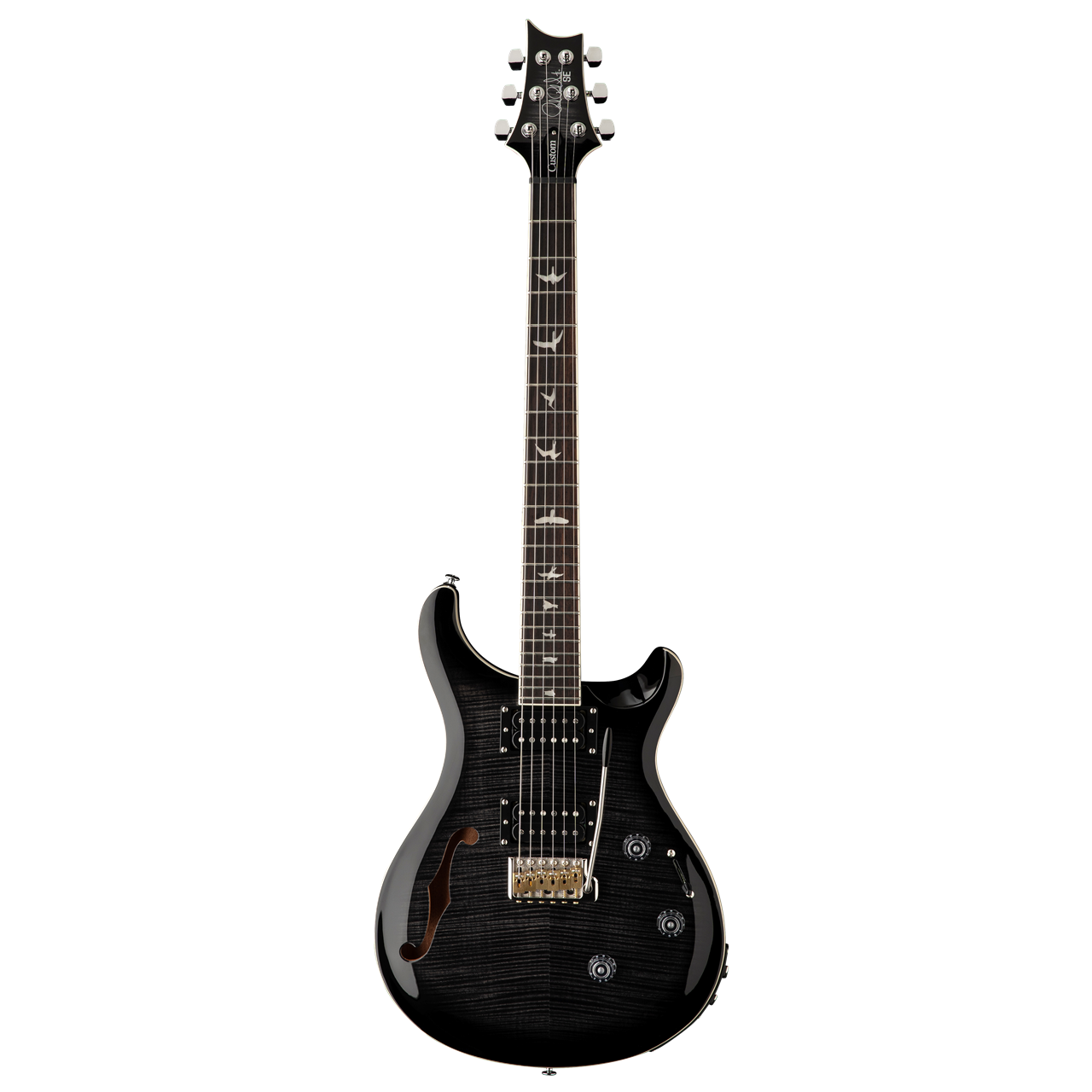 PRS SE Custom 24 Semi-Hollow Piezo | Charcoal Burst