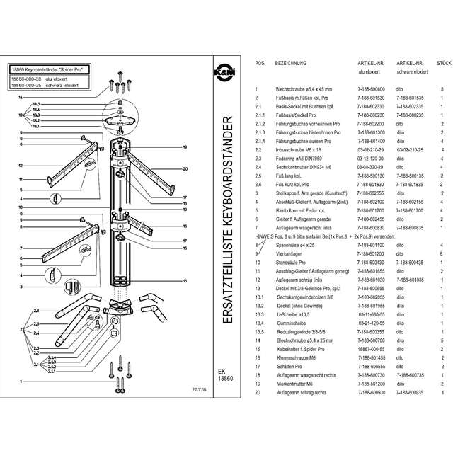 K&M Fuss lang schw.zu 188/60