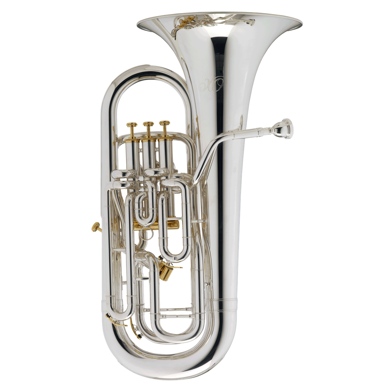 XO Bb Euphonium XO1270, 4-Ventil, kompensiert, versilbert mit Gold Applikationen