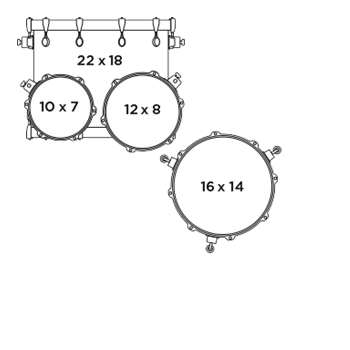 Mapex SR529XU Saturn Shellset 4-teilig, Satin Black