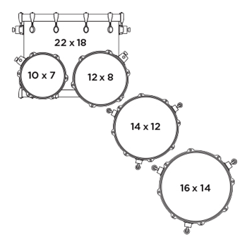 Mapex SR628XU Saturn Studioease Shellset 5-teilig, Satin Black