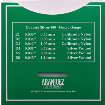 Aranjuez Concert Silver 400 - Heavy Tension - Klassikgitarren Saiten Set