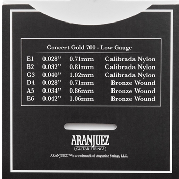 Aranjuez Concert Gold 700 - Low Tension – Klassikgitarren Saiten Set