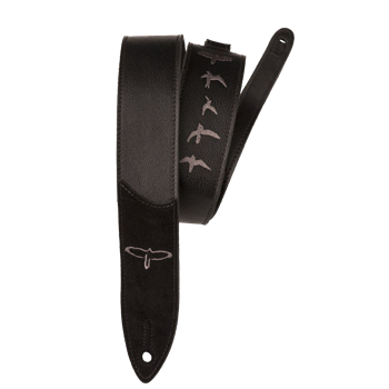 PRS Premium Leather 2" Strap Embroidered Birds | Black