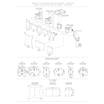 K&M 24359 Adapterplatte 6, T-Halteplatte (Genelec)