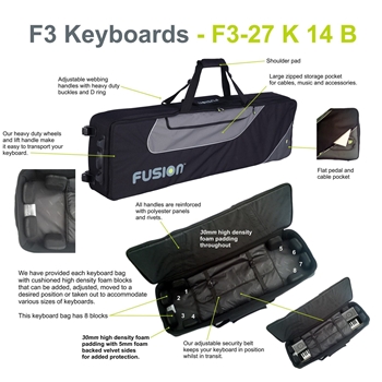 Fusion Keyboard 14 (76-88 keys) Keyboardbag mit Rollen