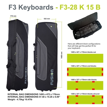 Fusion Keyboard 15 (76-88 keys) Keyboardbag mit Rollen